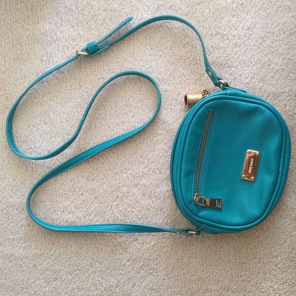 Teal & Gold Nine West Crossbody Purse